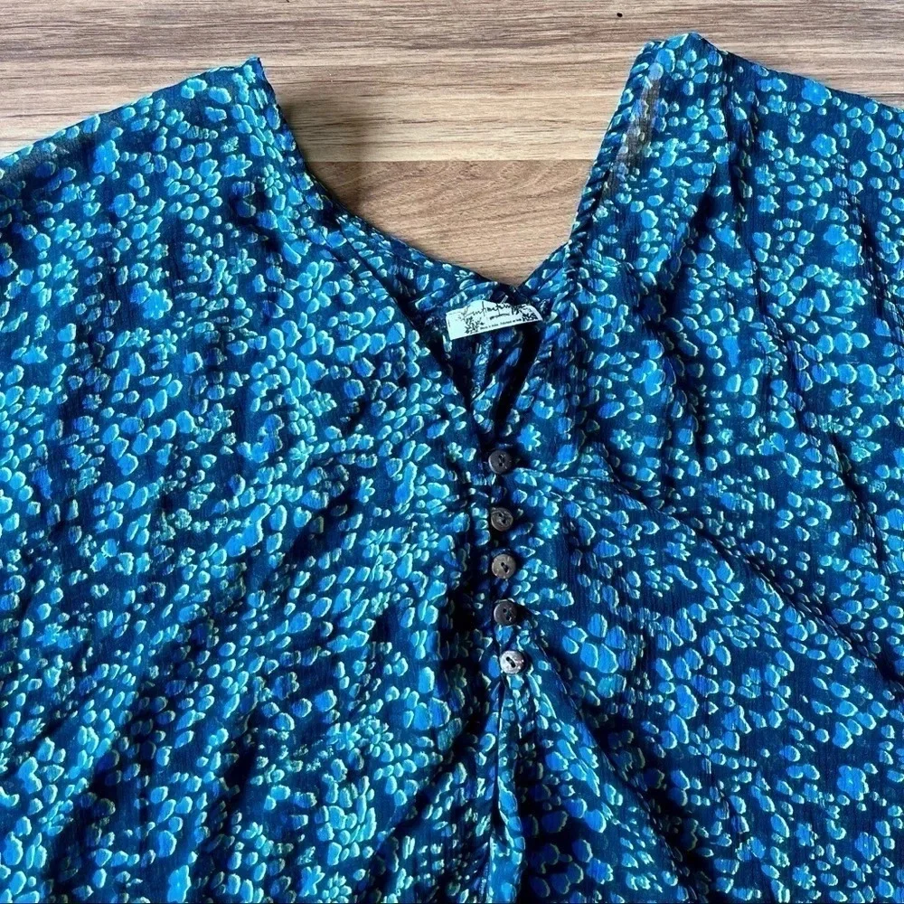 NEW Free People Sleepin' In Shirt Swim Coverup Blue Green M